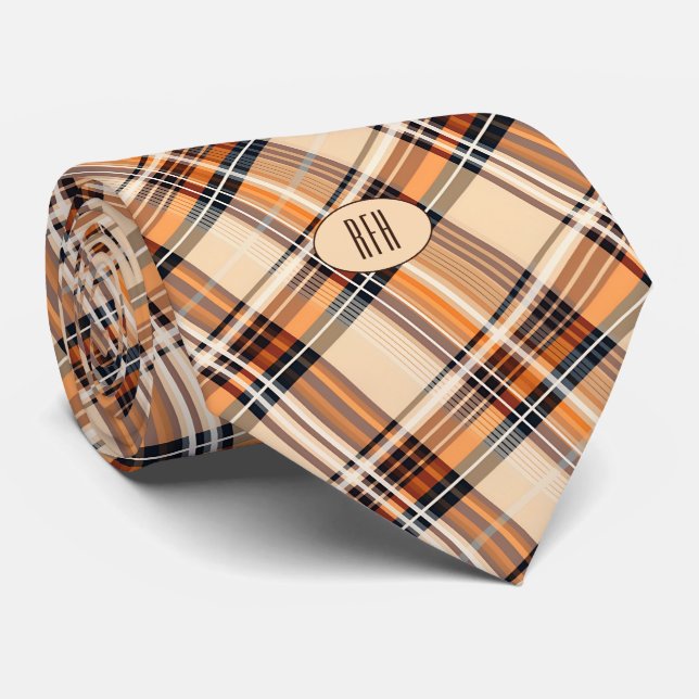 Gravata Listrada Diagonal Monograma Stylish Summer (Rolled)