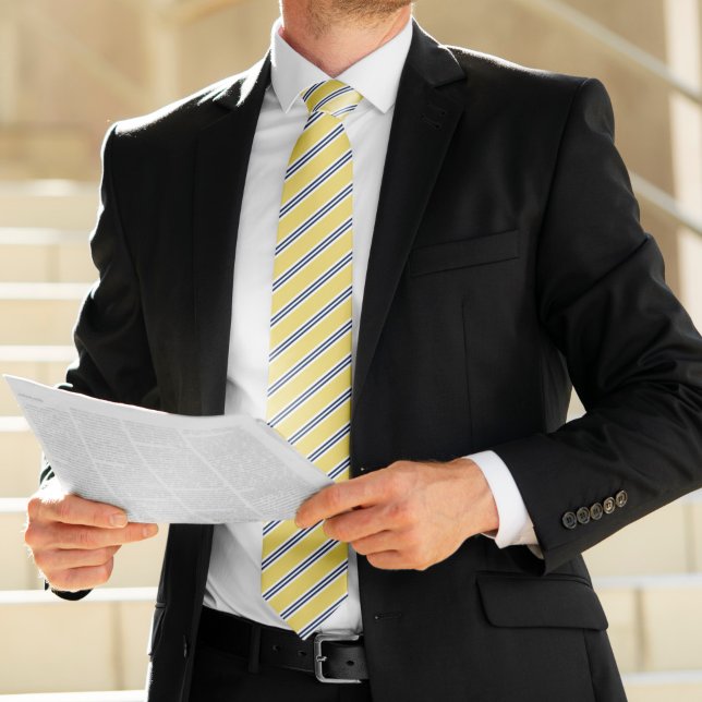 Gravata Listras Amarelas Clássicas e Azuis (Criador carregado)