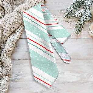 Gravata Listras de Natal Magia e Maravilha em Verde-Menta
