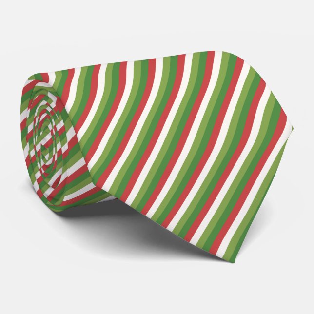 Gravata Listras de Natal Peppermint Feriado (Rolled)