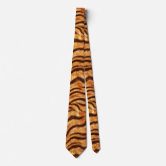 Gravata Listras de Tigre Onduladas Selvagens Laranja Marro