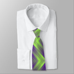 Gravata listras diagonais com gradiente roxo verde