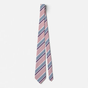 Gravata Listras diagonais rosa azul empoeirado Mauve Listr