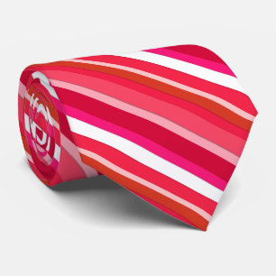 Gravata Listras doces em camadas - vermelha, rosa e branca