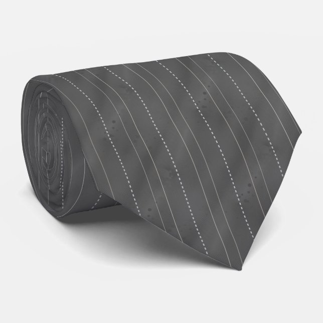 Gravata Listras Duplas | Cinza Esc. (Rolled)