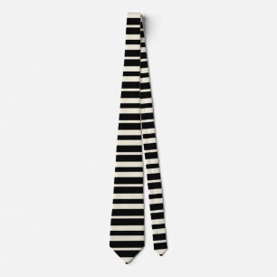 Gravata Listras Horizontais Preto e Branco Minimalistas