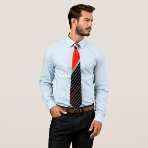 Gravata Listras vermelhas, pretas e brancas