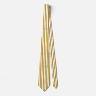 Gravata Listras Verticais Amarelo Mostarda e Branco Pintad
