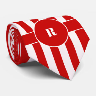 Gravata Listras Verticais Brancas Vermelhas e Brancas com 