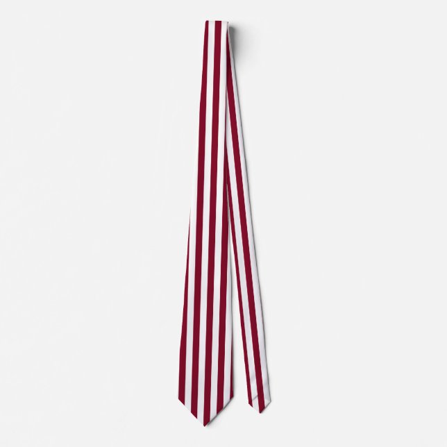 Gravata Listras Verticais Burgundy e Branco (Frente)