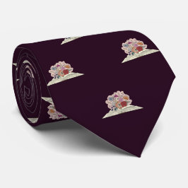 Gravata Livro Roxo e Flores, Formatação Masculina, Oferta 