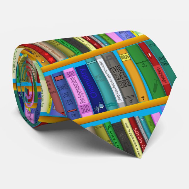 Gravata Livros sobre prateleiras Thunder_Cove (Rolled)
