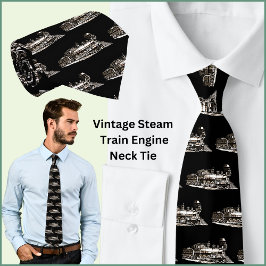 Gravata Locomotiva do Vintage American Steam Train em Pret