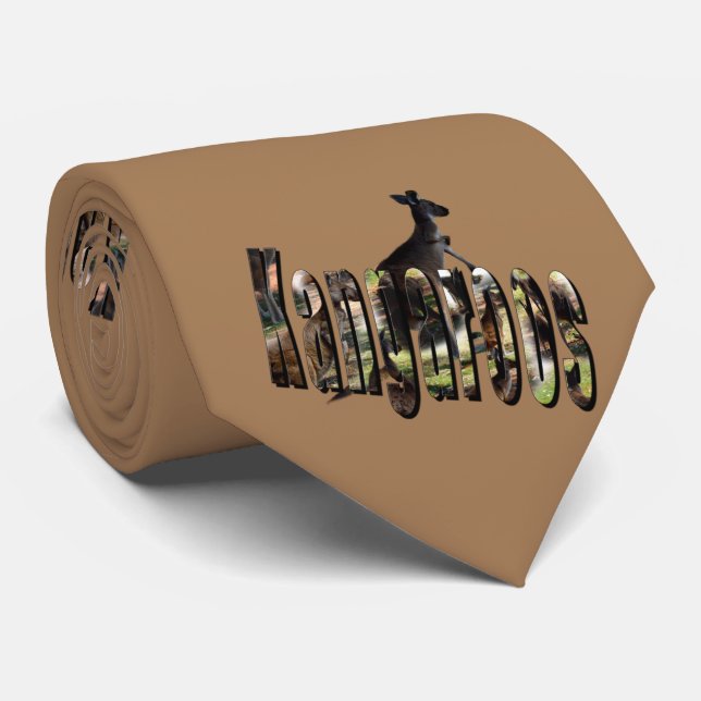 Gravata Logotipo De Imagem De Kangaroo E Kangaroos, (Rolled)