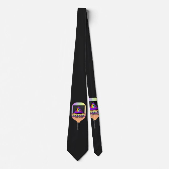 Gravata Logotipo de Pickelball Preto  (Frente)