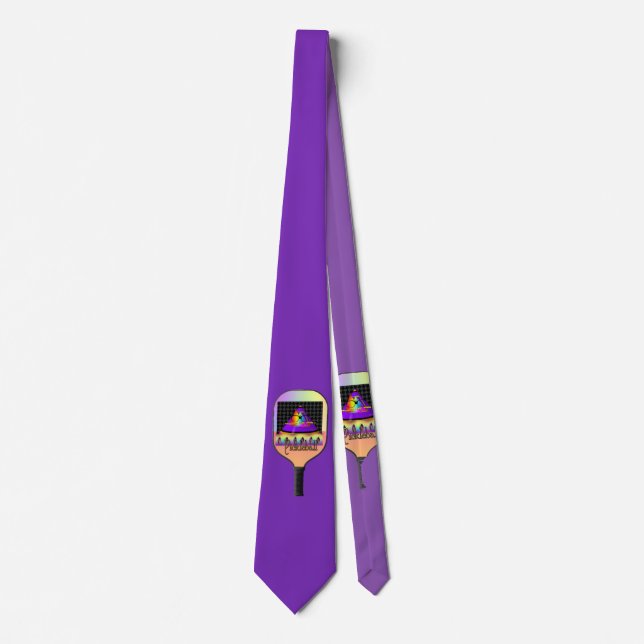 Gravata Logotipo do Pickelball Roxo   (Frente)