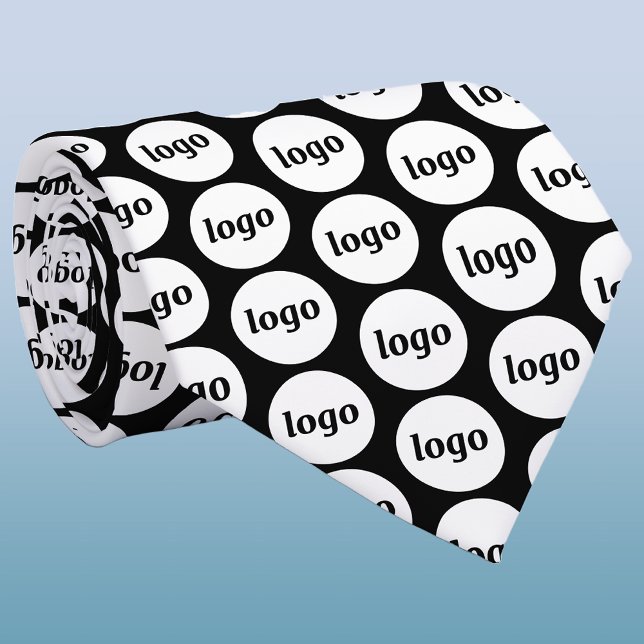 Gravata Logotipo Simples de Negócios (Logo with text business promotional or uniform neck tie)