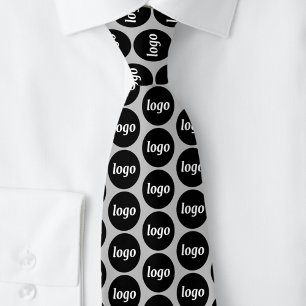 Gravata Logotipo Simples Empresarial Cinza Prata