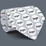 Gravata Logotipo simples Promocional para empresa Azul pó<br><div class="desc">Design de logotipo simples para promover a lealdade da marca e promover sua pequena empresa. Substitua o logotipo pelo seu e altere a cor de fundo na Ferramenta Design para personalizar.</div>