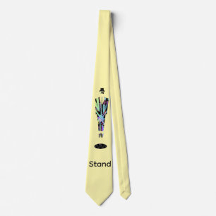 Gravata Logotipo Stand Homem Solitário Amarelo