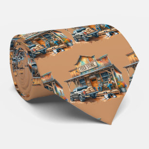 Gravata Loja E Homens De Alimentos Para Animais De Fazenda