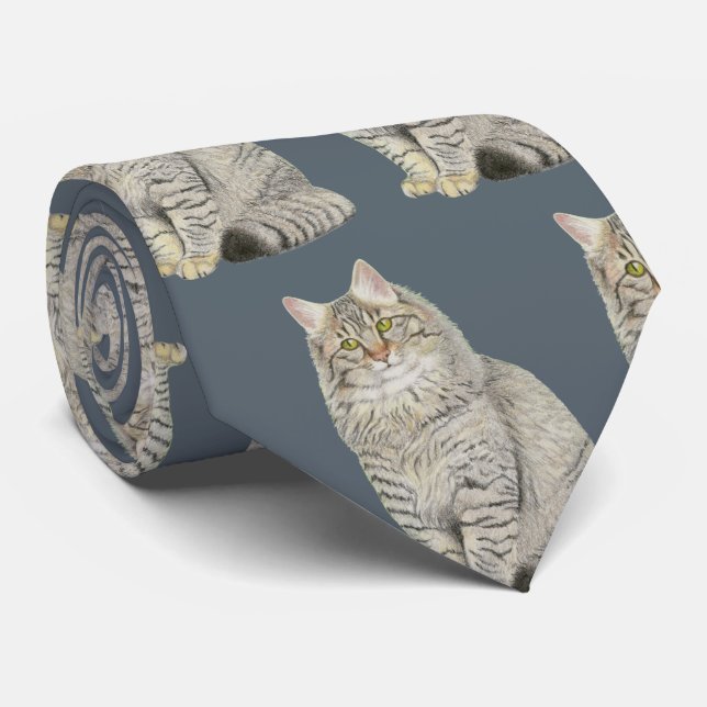 Gravata Longhair Tabby Cat (Rolled)