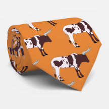 Longhorn Steer Team Mascot Necktie de Futebol