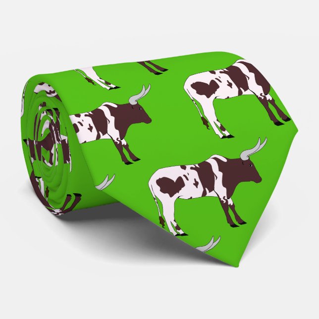 Gravata Longhorn Steer Team Mascot Necktie de Futebol (Rolled)
