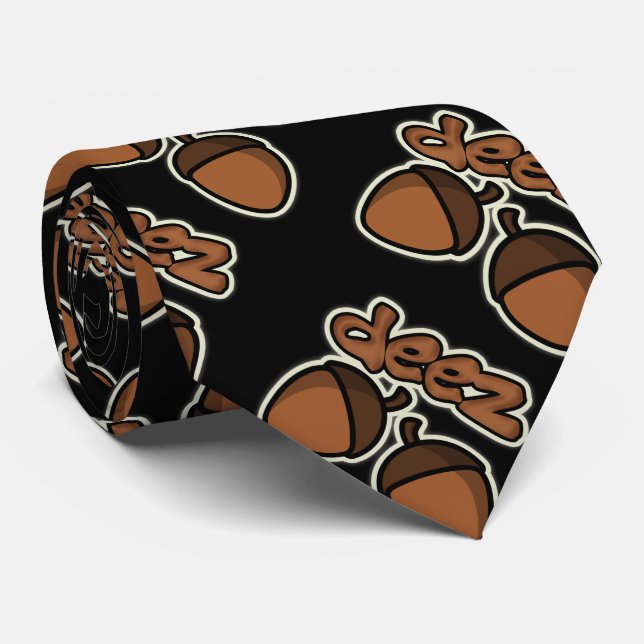 Gravata Loucos engraçados de Deez no preto (Rolled)