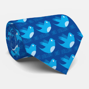 Gravata Lucky Bluebird Padrão Tons de Azul Me Siga