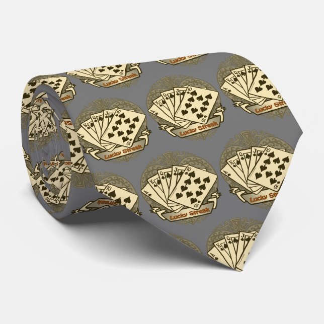 Gravata Lucky Poker Player Tie (Rolled)