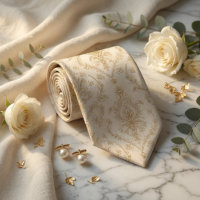 Luxo Creme Marfim e Damasco Barroco em Ouro Antigo