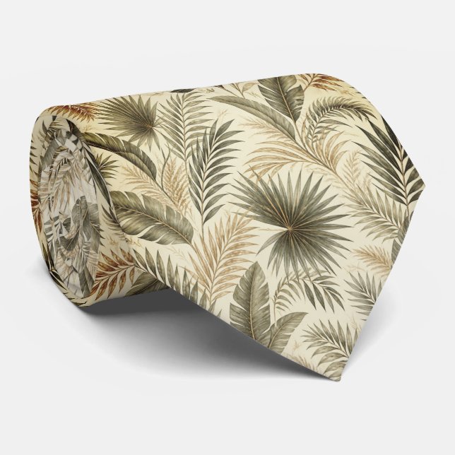 Gravata Luxo de Folha de Palmeira Tropical (Rolled)