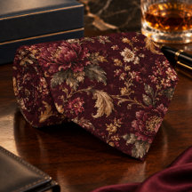 Luxo Floral Vintage Borgonha - botânica escura
