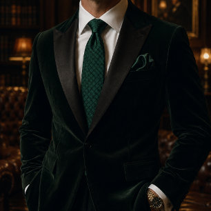 Gravata Luxo Silencioso Cesta Verde-Teal Texturizada