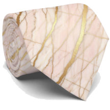 Luxo Stone Tie | Mármore Rosa Dourado & Dourado