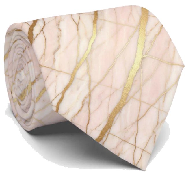 Gravata Luxo Stone Tie | Mármore Rosa Dourado & Dourado (Criador carregado)