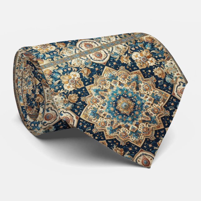 Gravata Luxuosa de Estilo Persa Designer | Gravata (Rolled)
