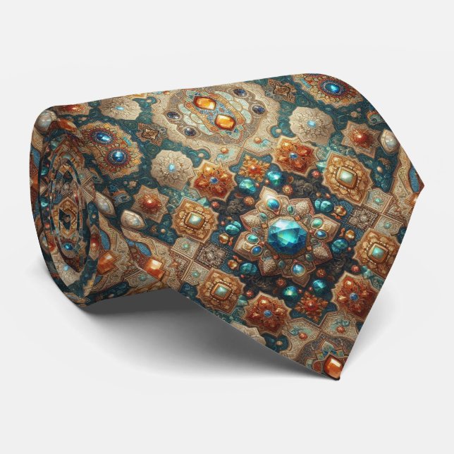 Gravata Luxuosa de Estilo Persa Designer | Gravata (Rolled)