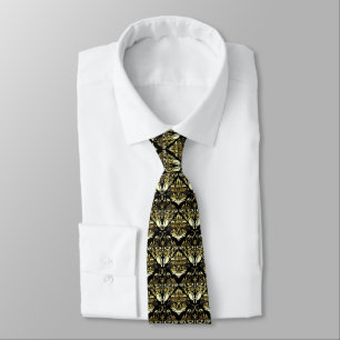 Gravata Luxuosa Dourada Damask