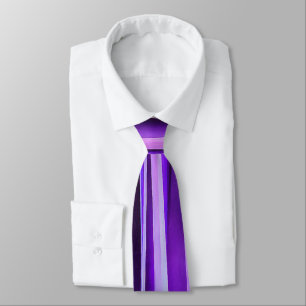 Gravata Luxuoso Lilás, Roxo e Prateado Padrão Listrado