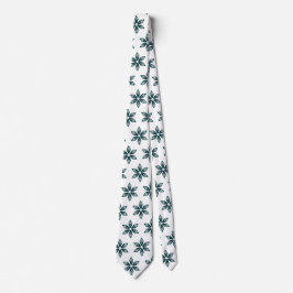 Gravata Luxuoso Padrão Geométrico Botânico Verde Elegante