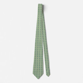 Gravata Luxuoso Padrão Geométrico Tribal Verde Salvia Sem 