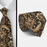 Gravata Luxury Black White Gold Paisley Diamond Neck Tie<br><div class="desc">Refined Elegance in Gold, Black, & White Paisley Elevate your formal look with this Luxury Gold and Black with White Faux Diamond Paisley Relief Jacquard Neck Tie. Designed for weddings and distinguished occasions, this tie blends timeless sophistication with radiant contrast, making it a standout accessory for grooms, groomsmen, and stylish...</div>