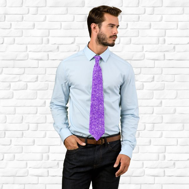 Gravata Luxury Sparkly Bright Violet Glitter (Luxury Sparkly Bright Violet Glitter Neck Tie)