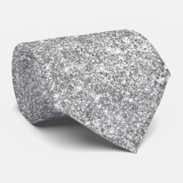 Gravata Luxury Sparkly Silver Glitter