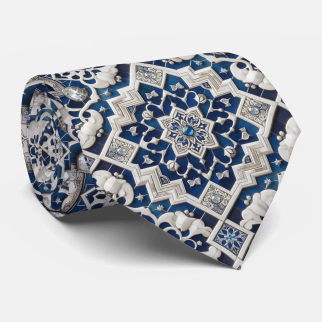 Gravata Luxury Statement Moroccan Diamond Neck Tie (Rolled)