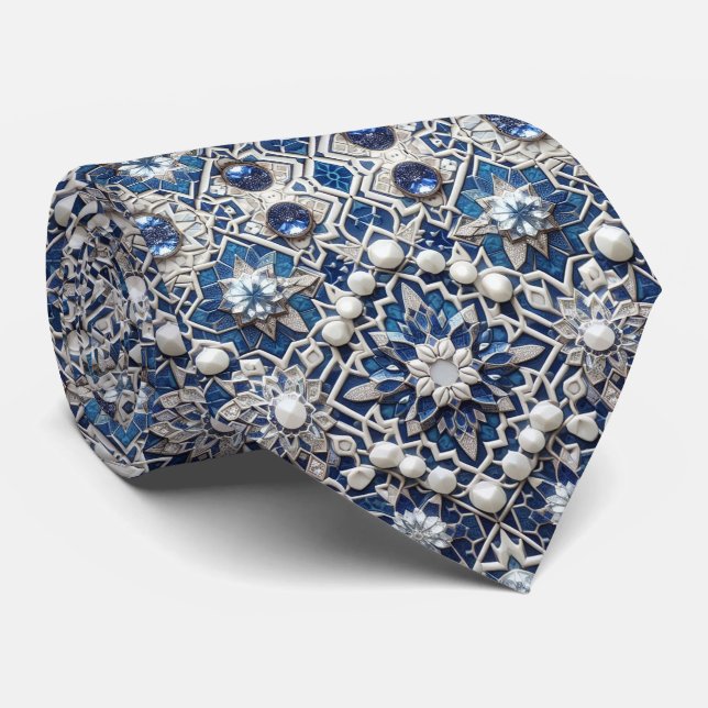 Gravata Luxury Statement Moroccan Diamond Neck Tie (Rolled)