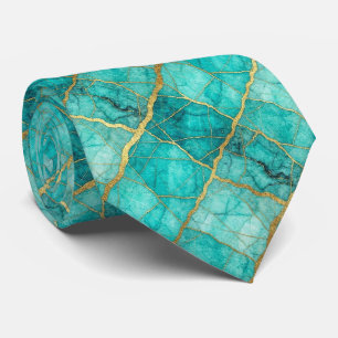 Gravata Luxury Stone Tie Turquesa, Azul Turquesa & Mármo