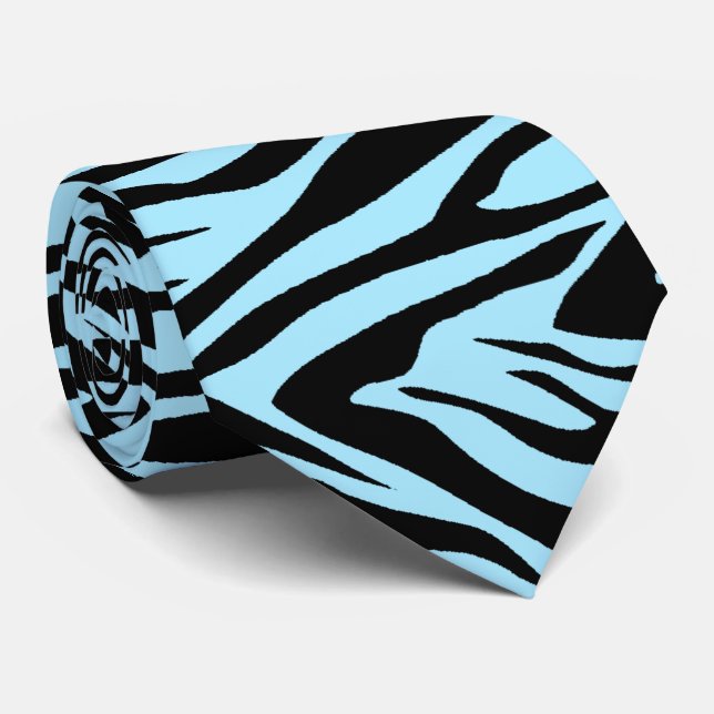 Gravata Luz da zebra - azul e preto (Rolled)
